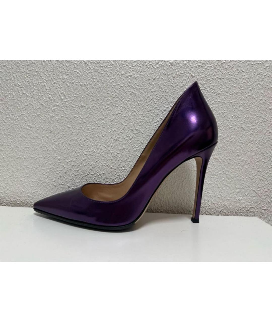 GIANVITO ROSSI Фиолетовые кожаные туфли, фото 7