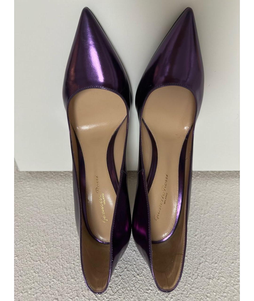 GIANVITO ROSSI Фиолетовые кожаные туфли, фото 3