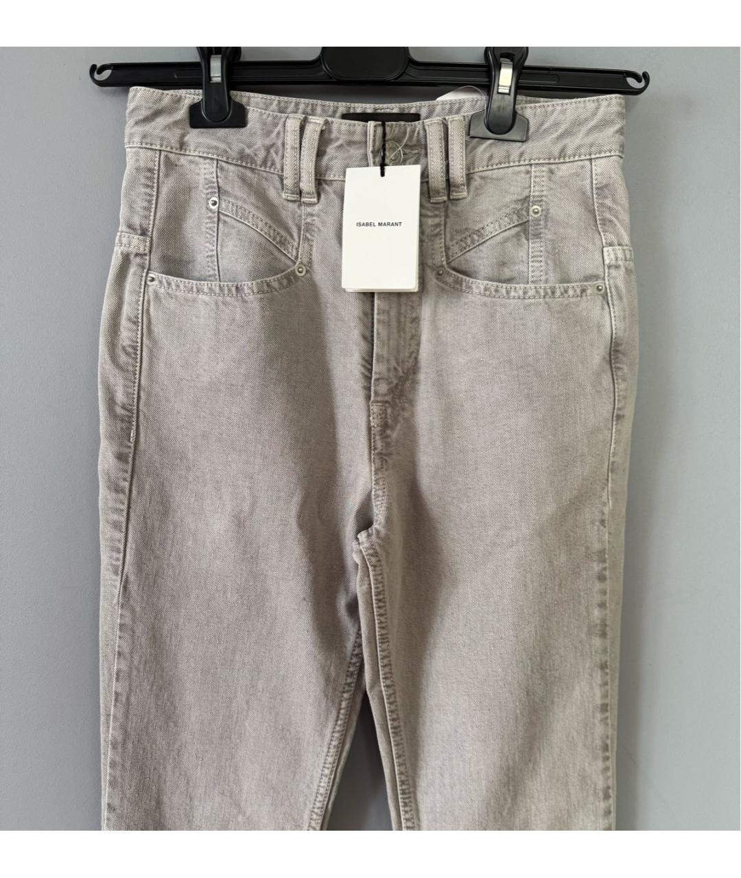 ISABEL MARANT Антрацитовые хлопковые прямые джинсы, фото 7