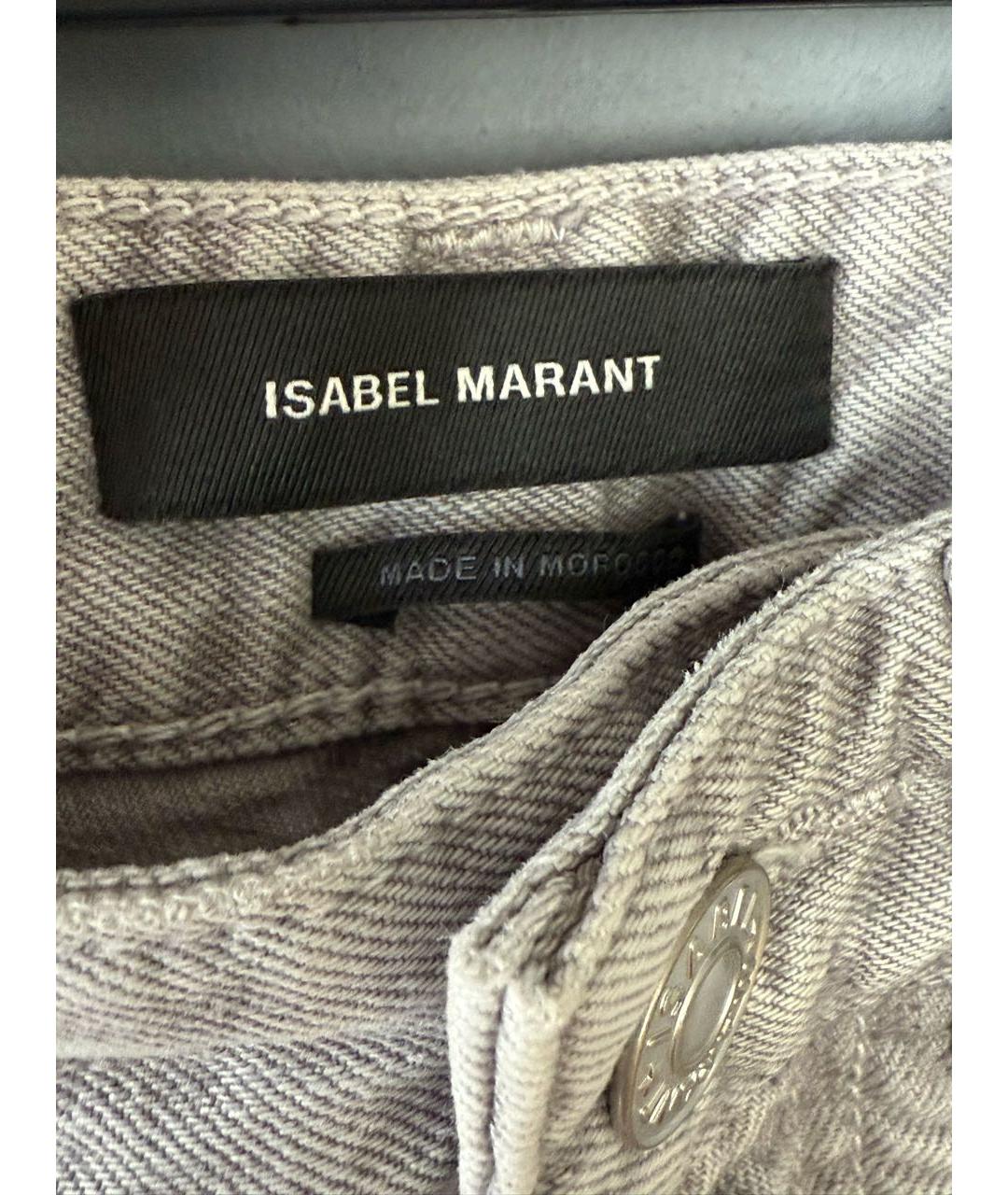 ISABEL MARANT Антрацитовые хлопковые прямые джинсы, фото 8