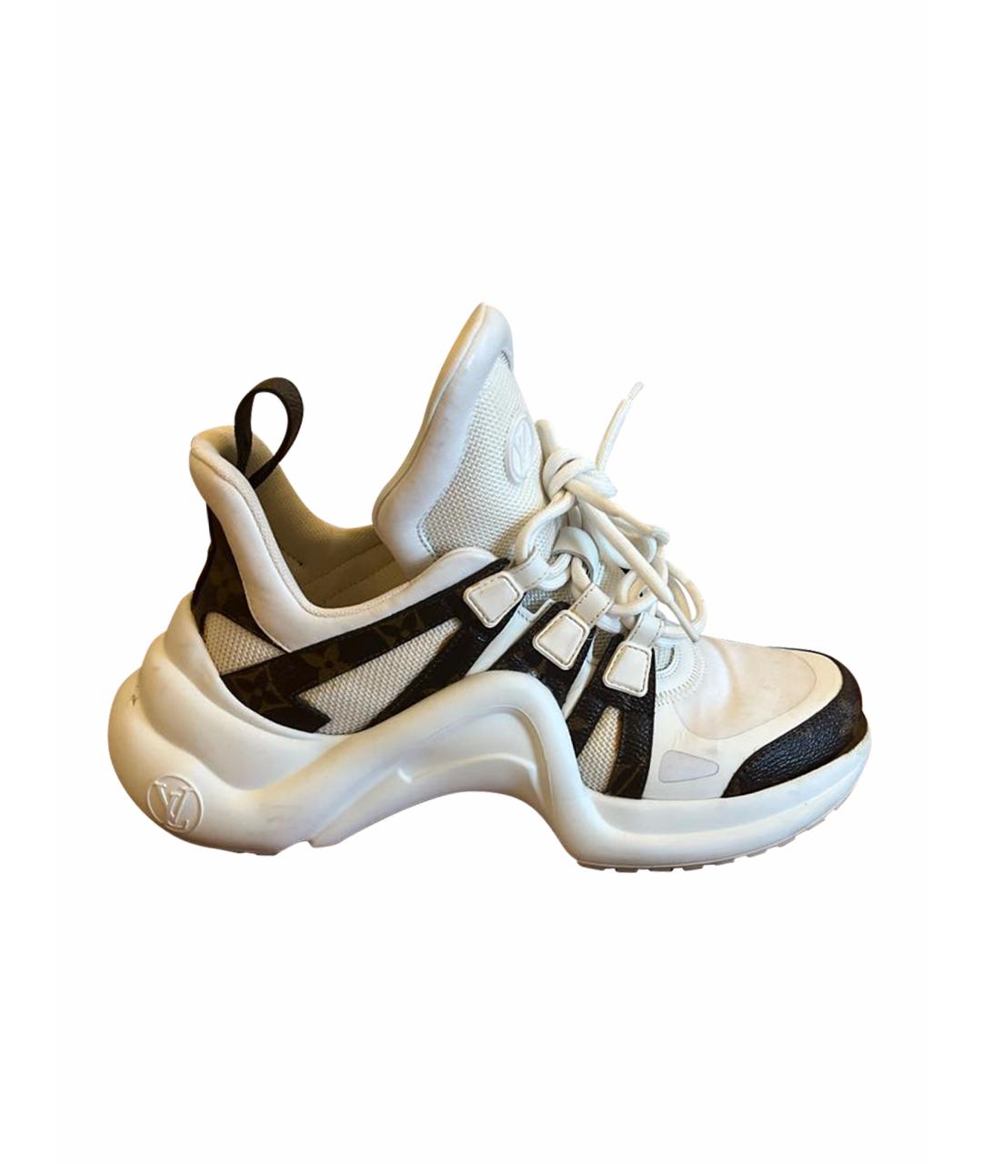 LOUIS VUITTON PRE-OWNED Белые кожаные кроссовки, фото 1