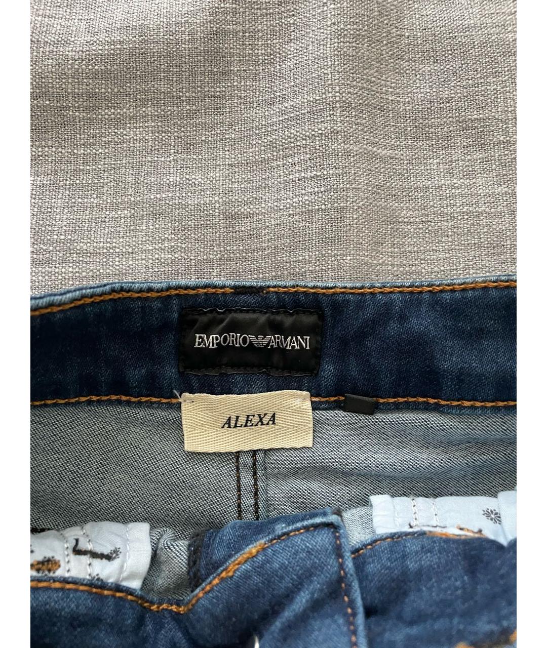 ARMANI JEANS Темно-синие хлопко-полиэстеровые джинсы слим, фото 3