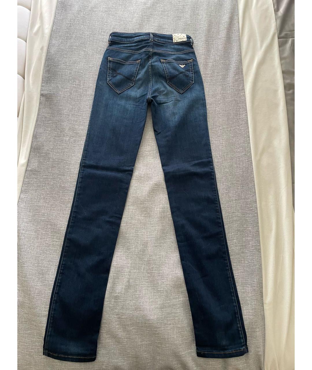 ARMANI JEANS Темно-синие хлопко-полиэстеровые джинсы слим, фото 2