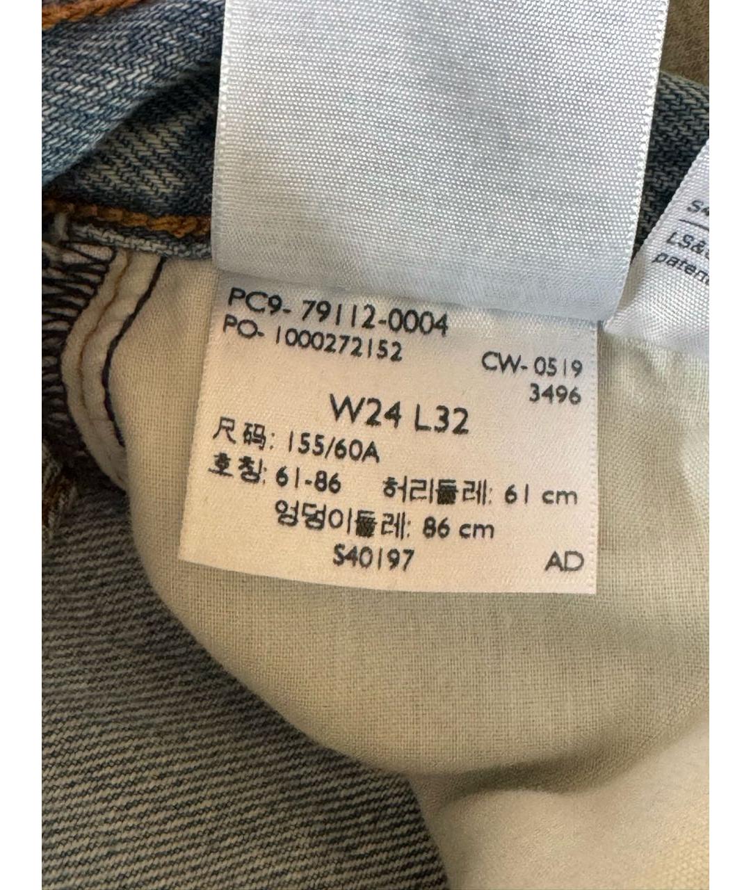 LEVI'S Голубые хлопковые прямые джинсы, фото 5