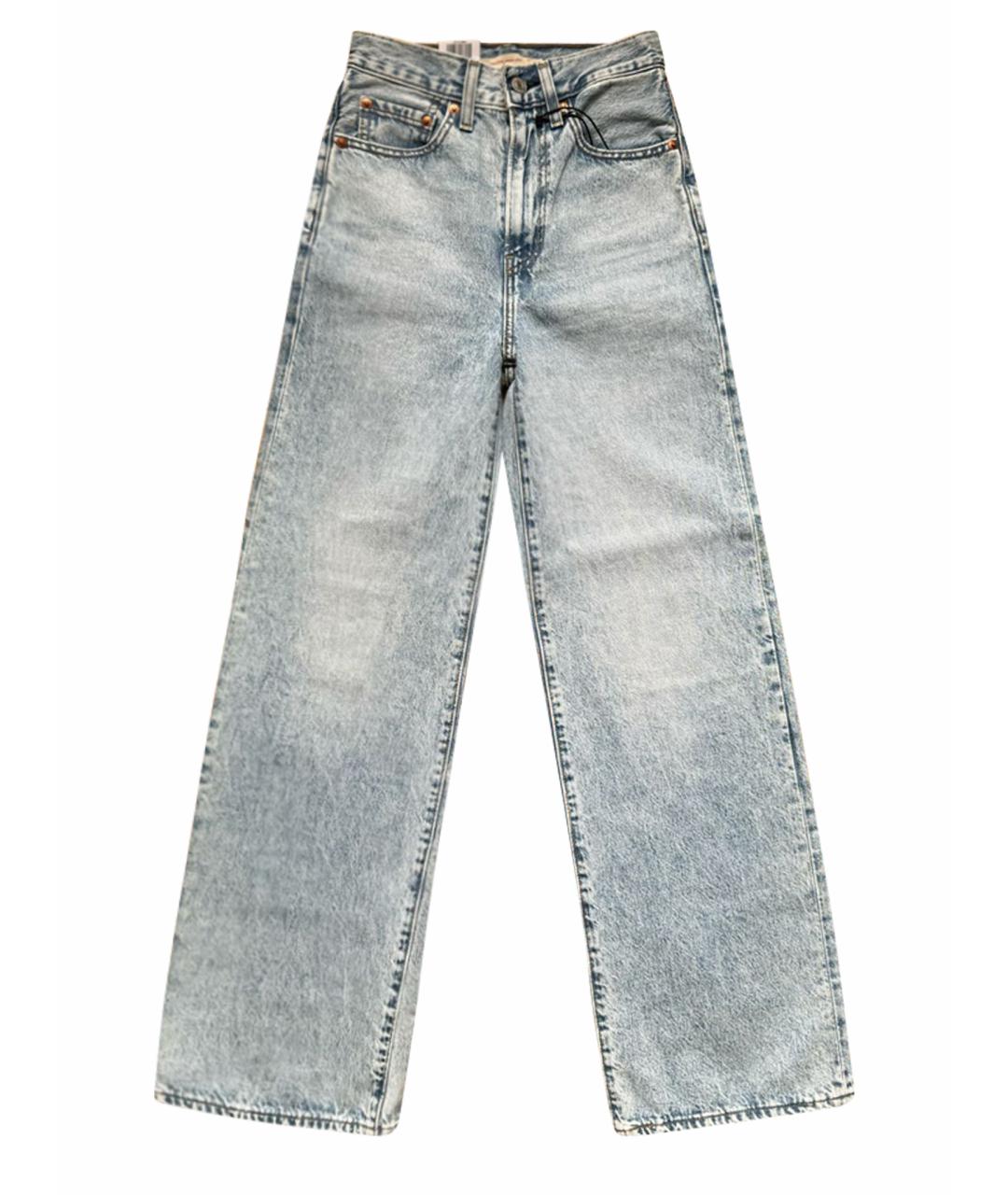 LEVI'S Голубые хлопковые прямые джинсы, фото 1