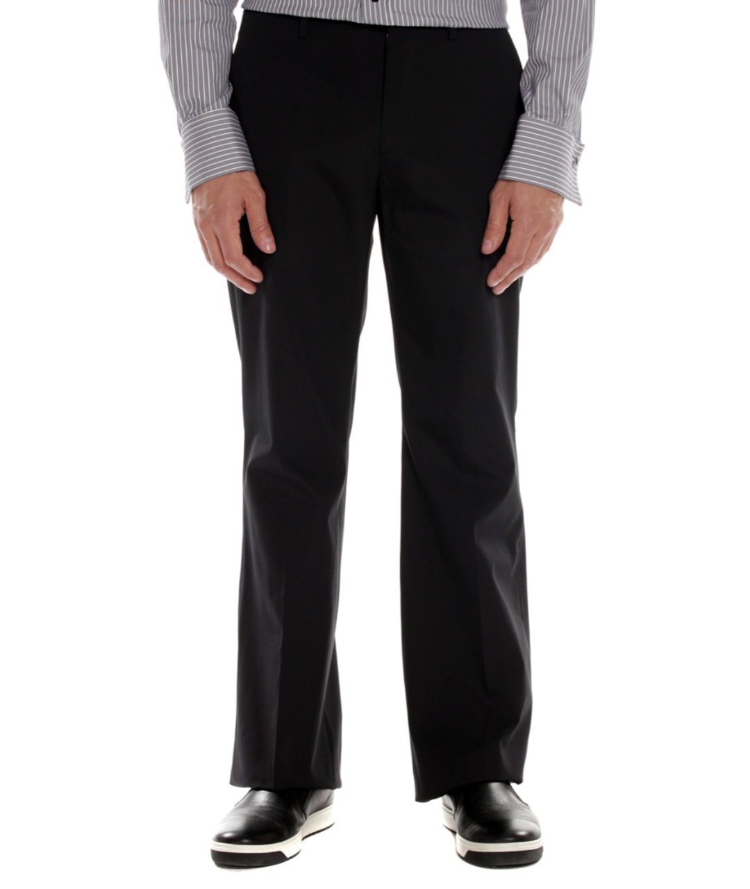 JOHN RICHMOND Черные вискозные классические брюки, фото 4