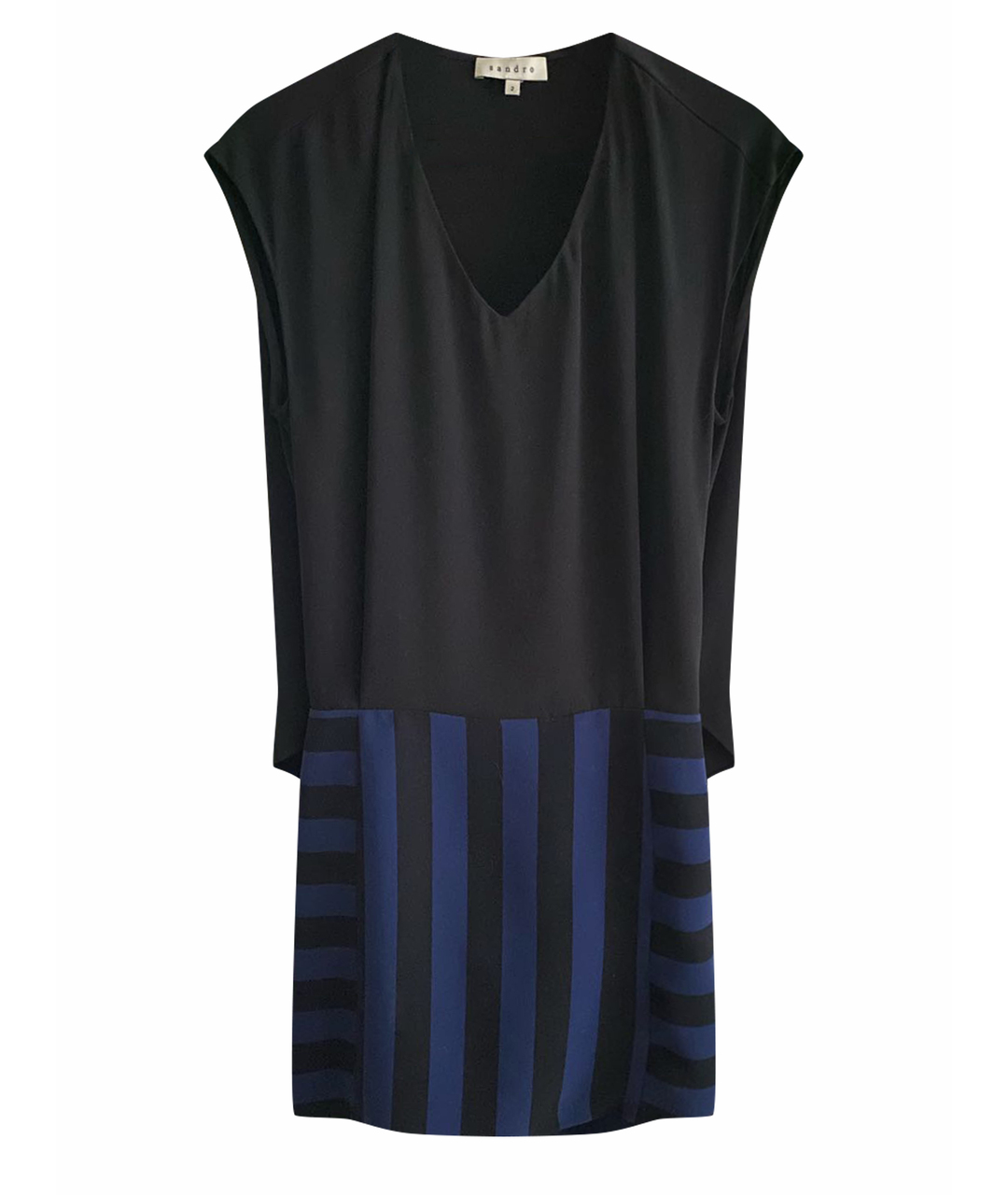 SANDRO Темно-синее полиэстеровое повседневное платье, фото 1