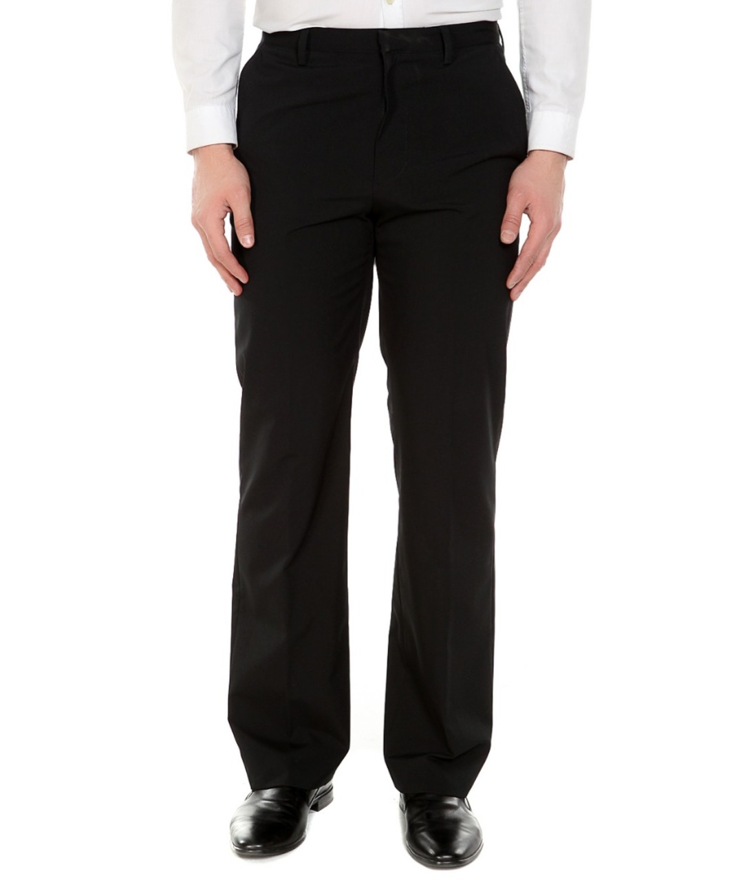 JOHN RICHMOND Черные полиэстеровые классические брюки, фото 2