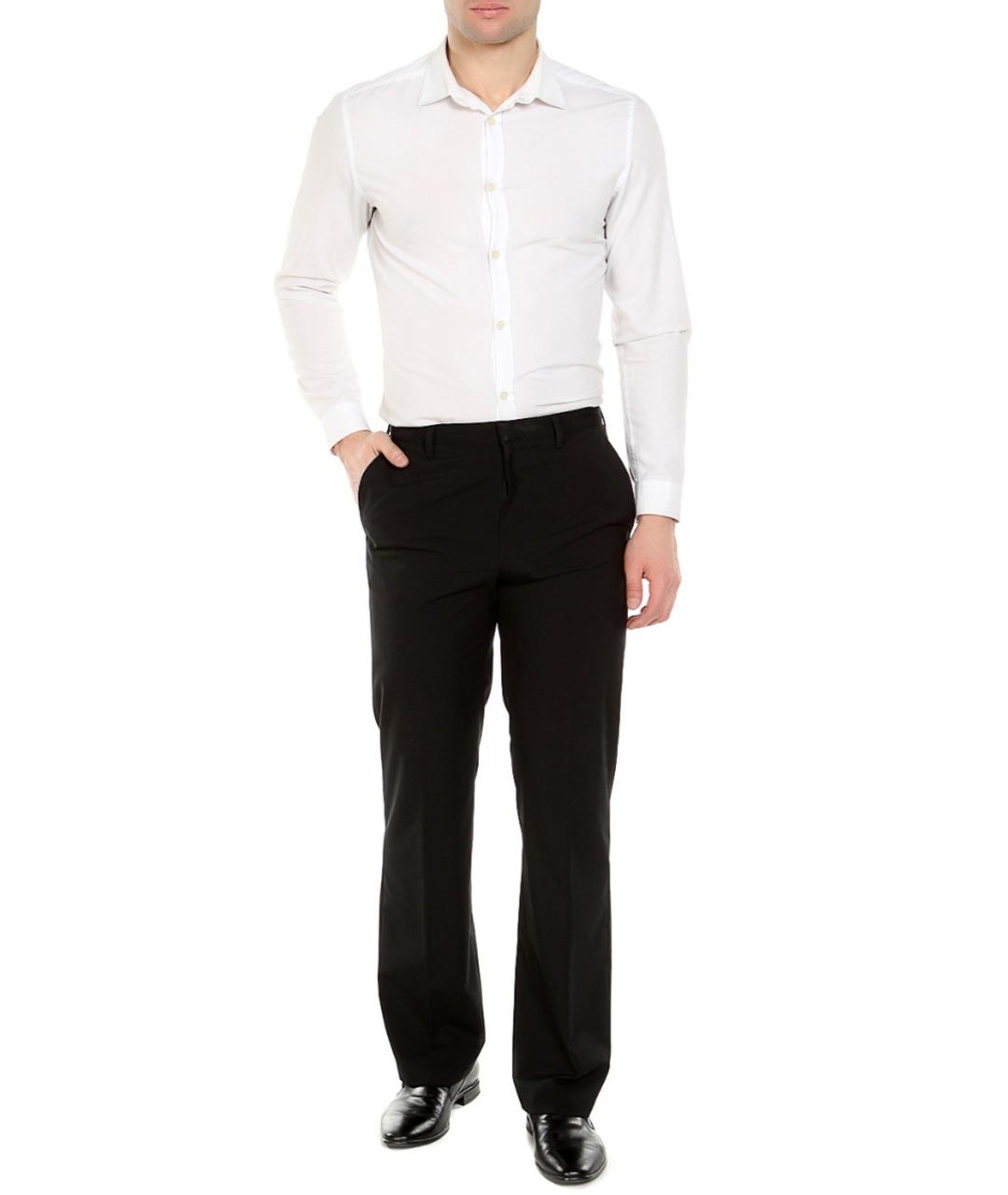 JOHN RICHMOND Черные полиэстеровые классические брюки, фото 4