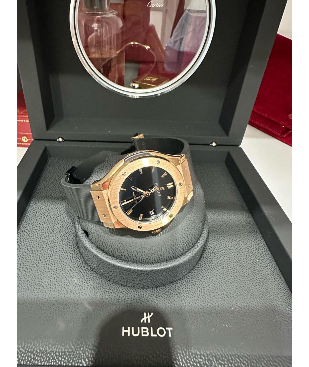 HUBLOT Черные часы из розового золота, фото 2