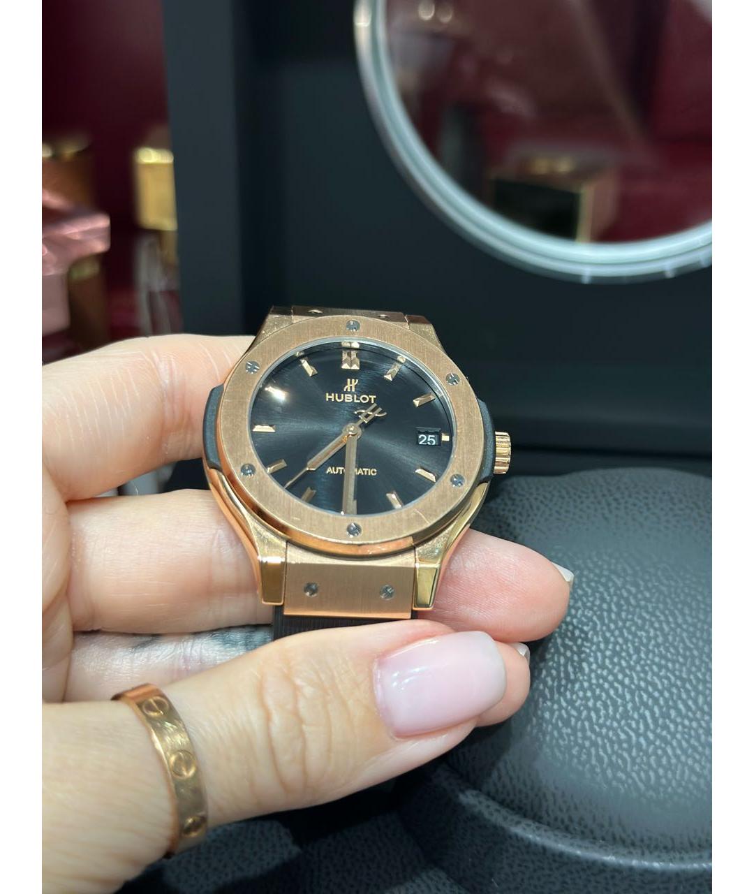 HUBLOT Черные часы из розового золота, фото 8