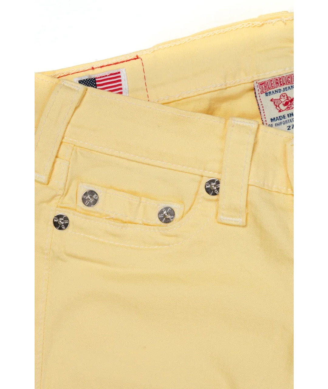 TRUE RELIGION Желтые хлопковые джинсы слим, фото 2