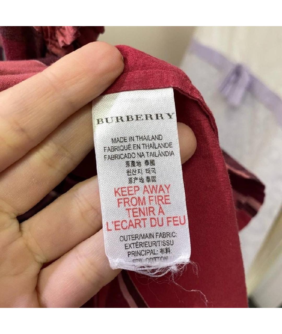 BURBERRY Красная хлопковая блузка для девочек, фото 2