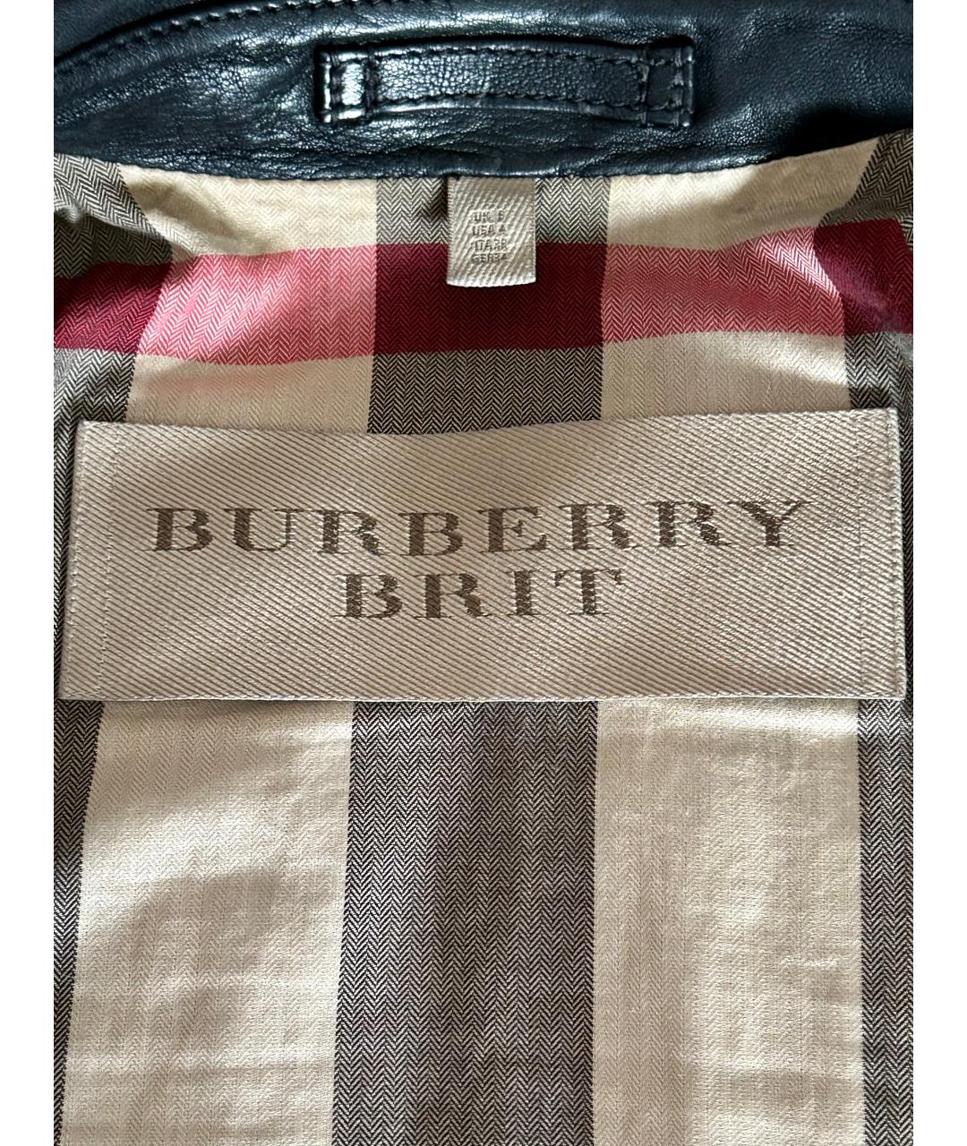 BURBERRY Черная кожаная куртка, фото 7