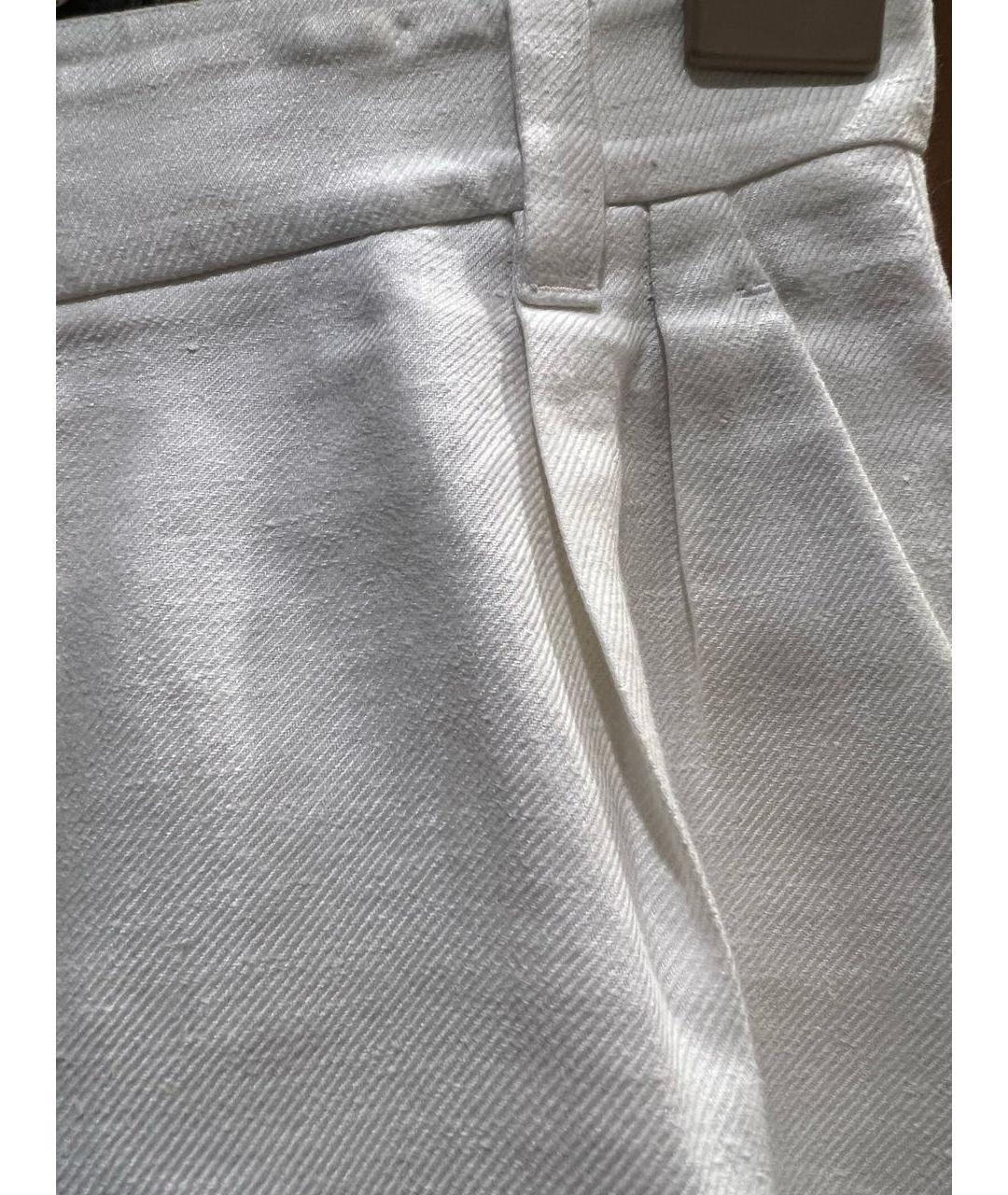 BRUNELLO CUCINELLI Белые льняные шорты, фото 4