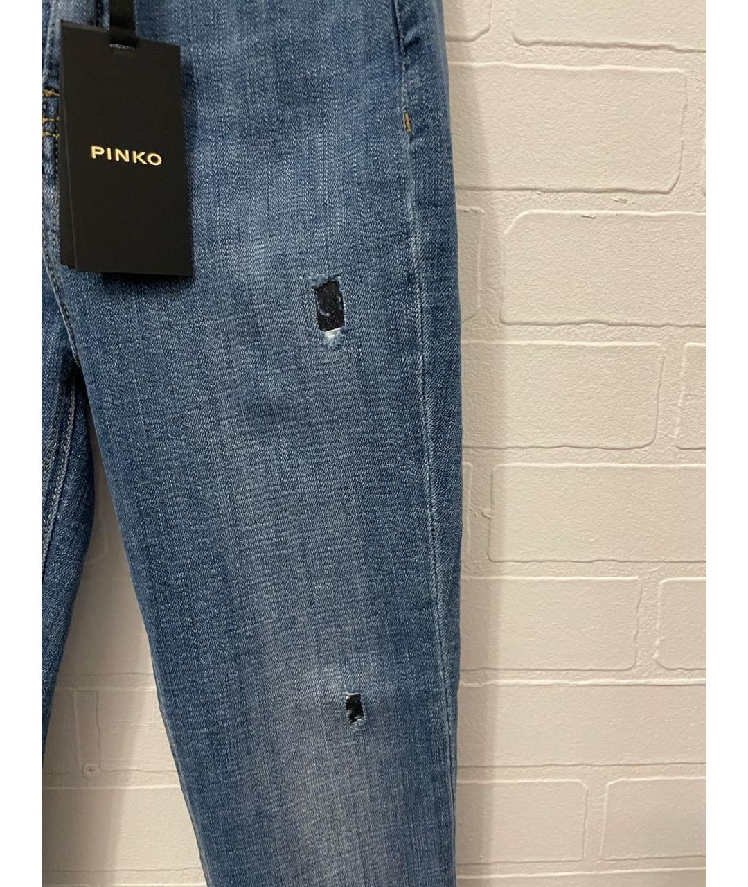 PINKO Синие хлопко-эластановые джинсы слим, фото 3