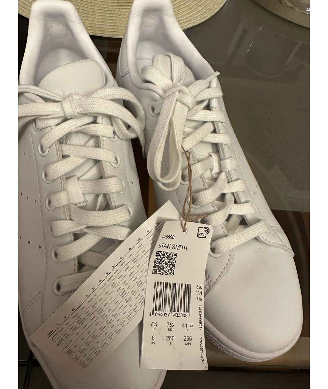 ADIDAS Белые кожаные кеды, фото 3