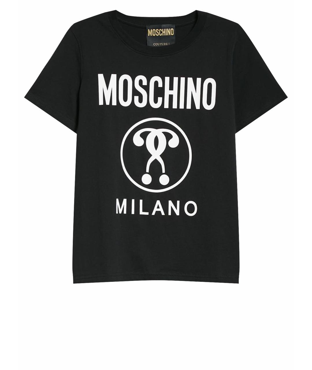 MOSCHINO Черная хлопковая футболка, фото 1