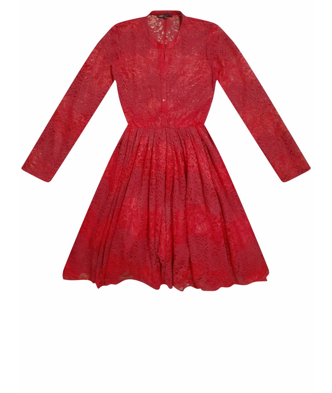 MAJE Красное хлопковое коктейльное платье, фото 1