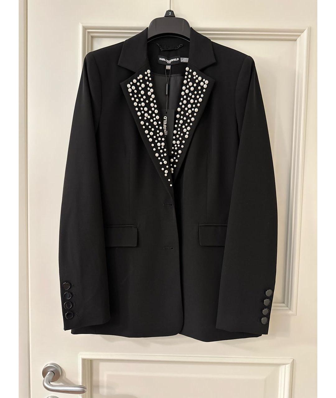 KARL LAGERFELD Черный полиэстеровый жакет/пиджак, фото 4