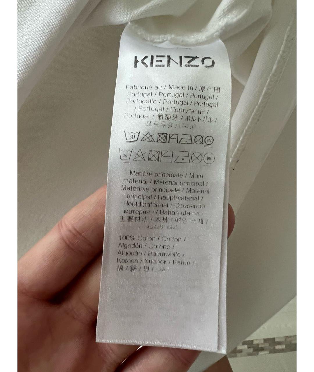 KENZO Белая хлопковая футболка, фото 5