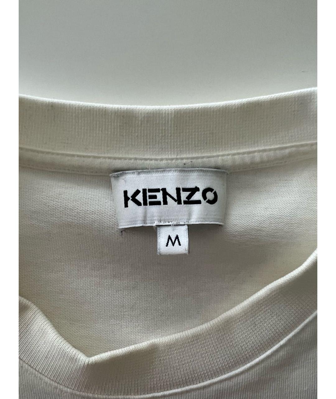 KENZO Белая хлопковая футболка, фото 3