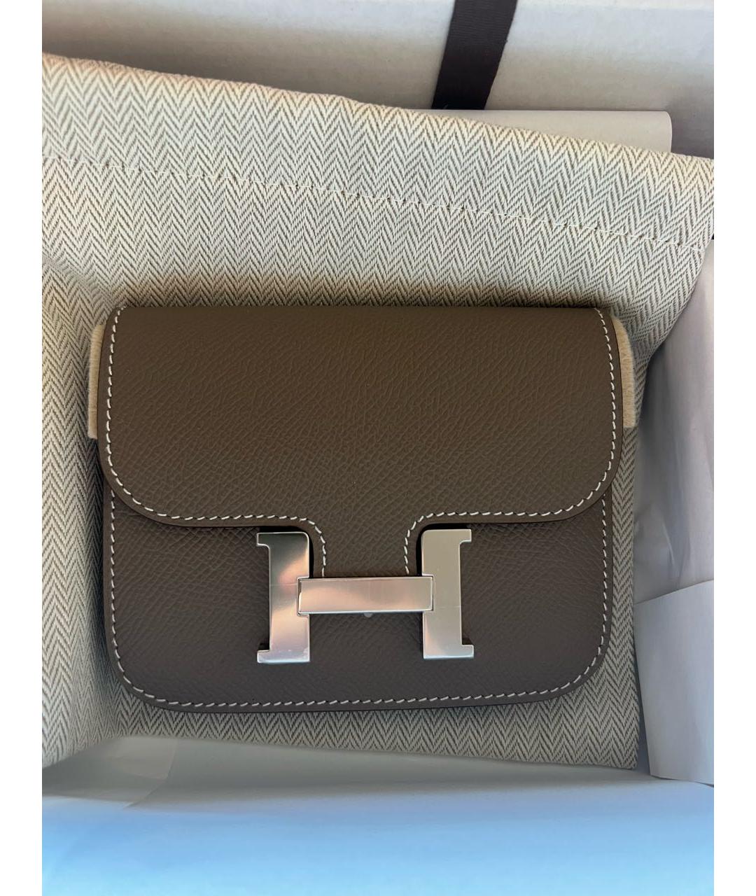 HERMES PRE-OWNED Бежевая кожаная поясная сумка, фото 3