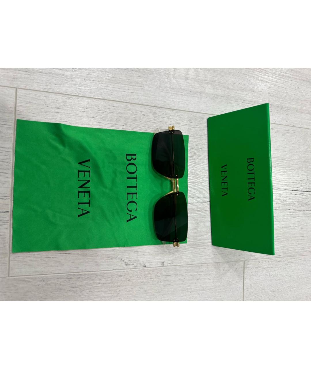 BOTTEGA VENETA Коричневые пластиковые солнцезащитные очки, фото 4