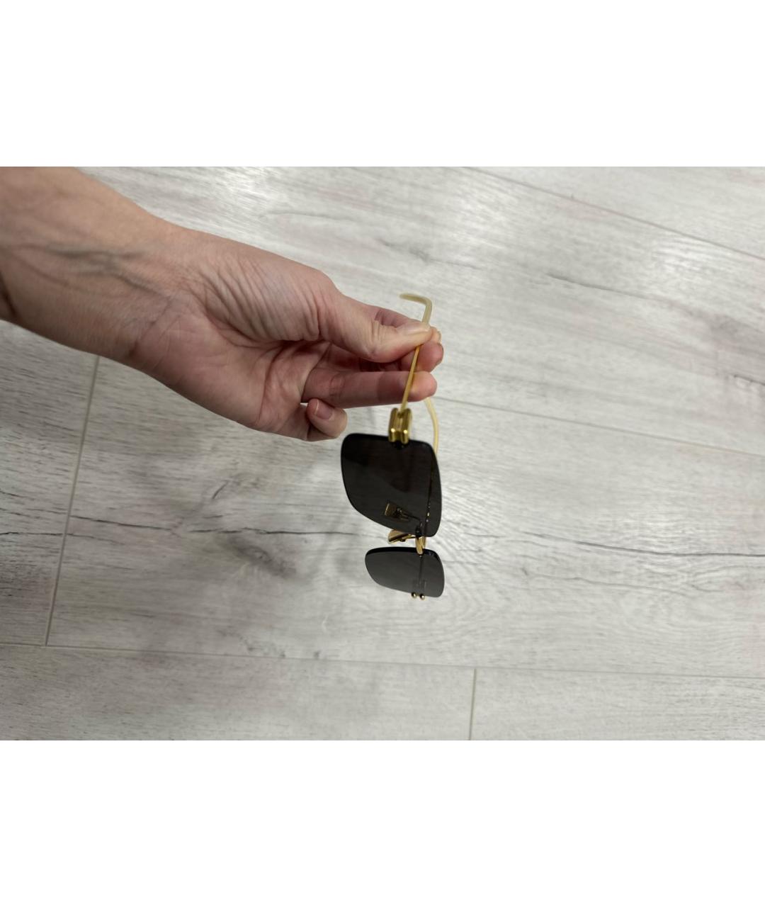 BOTTEGA VENETA Коричневые пластиковые солнцезащитные очки, фото 2