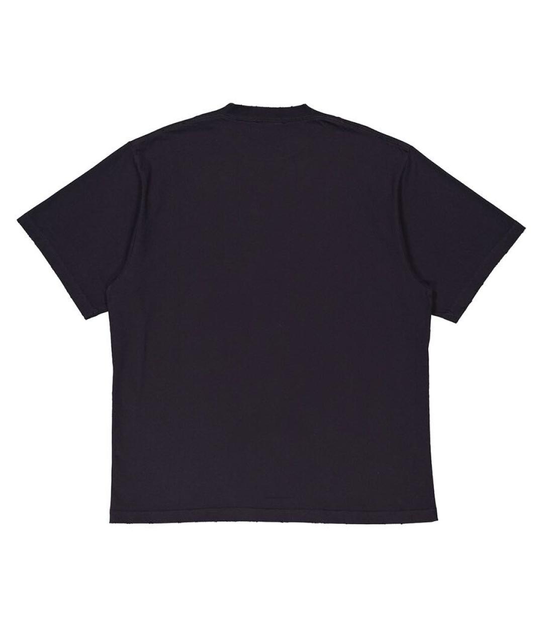 BALENCIAGA Черная хлопковая футболка, фото 2