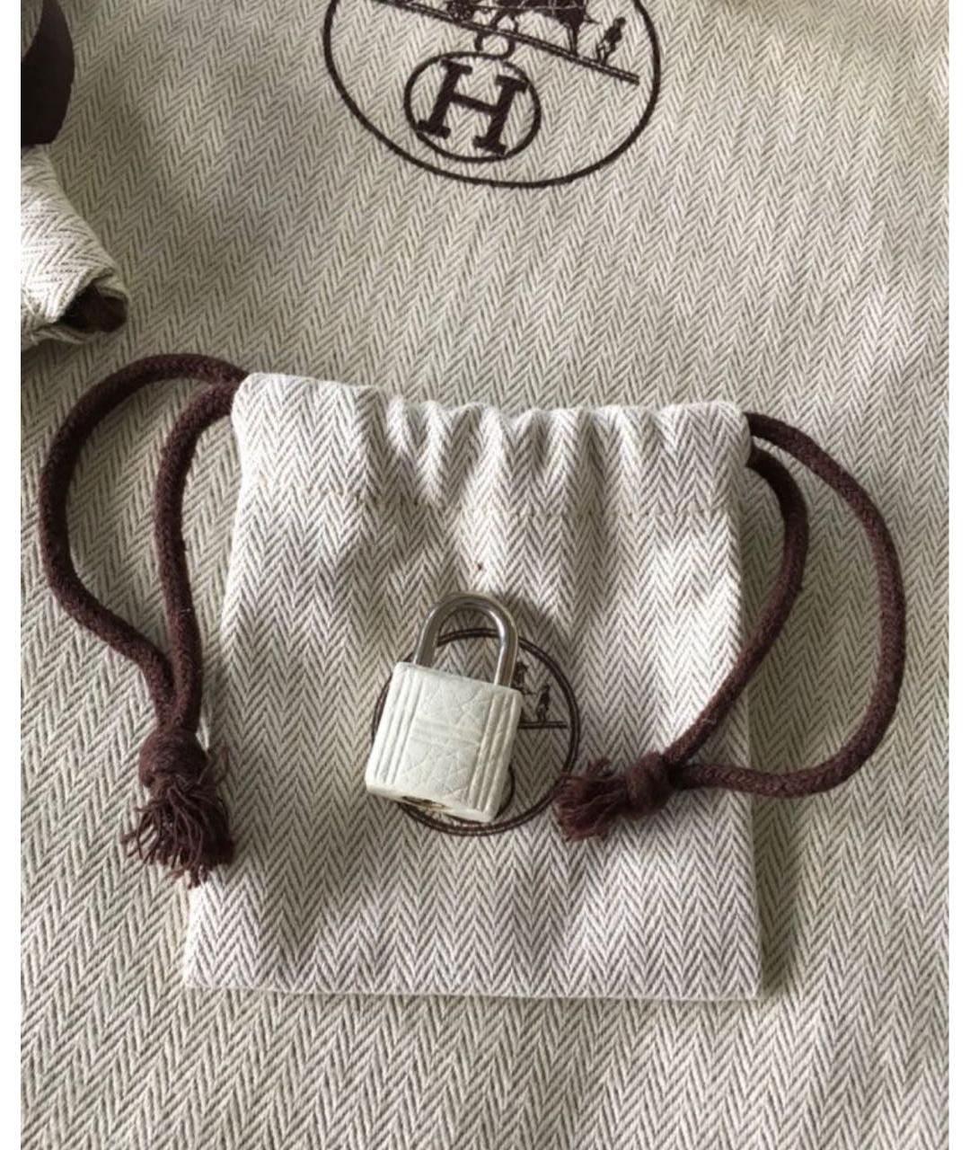 HERMES PRE-OWNED Белая кожаная сумка с короткими ручками, фото 6