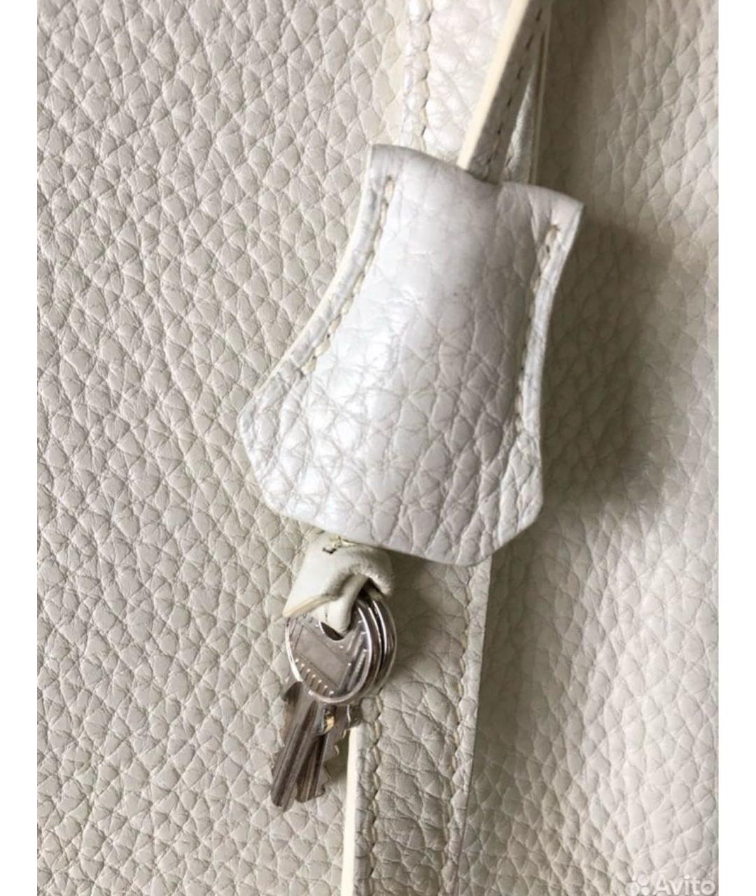 HERMES PRE-OWNED Белая кожаная сумка с короткими ручками, фото 4