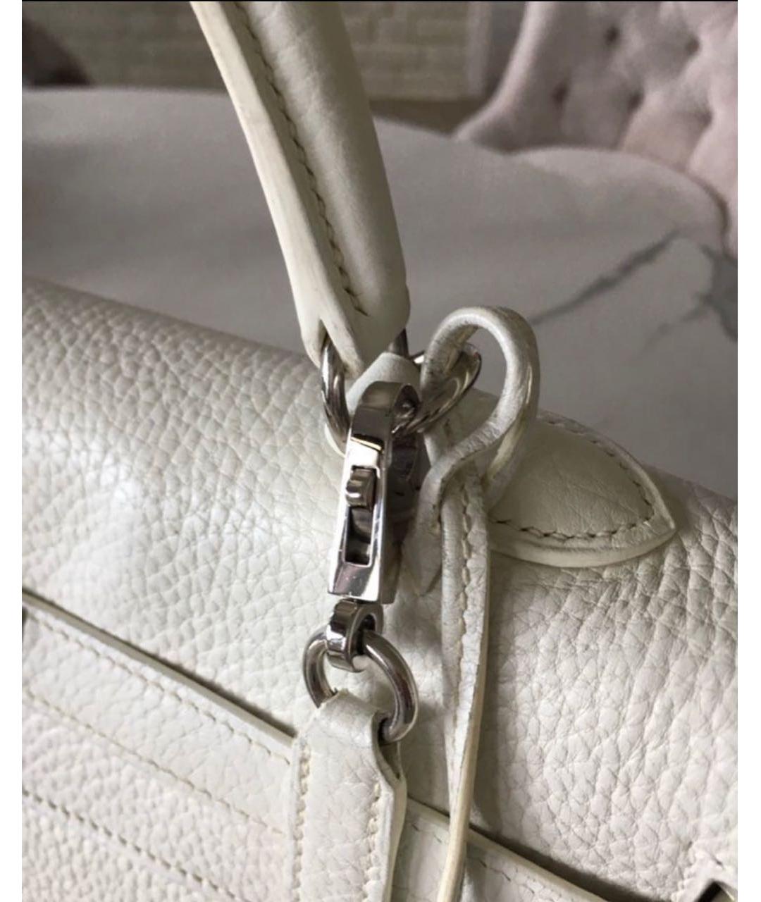 HERMES PRE-OWNED Белая кожаная сумка с короткими ручками, фото 7