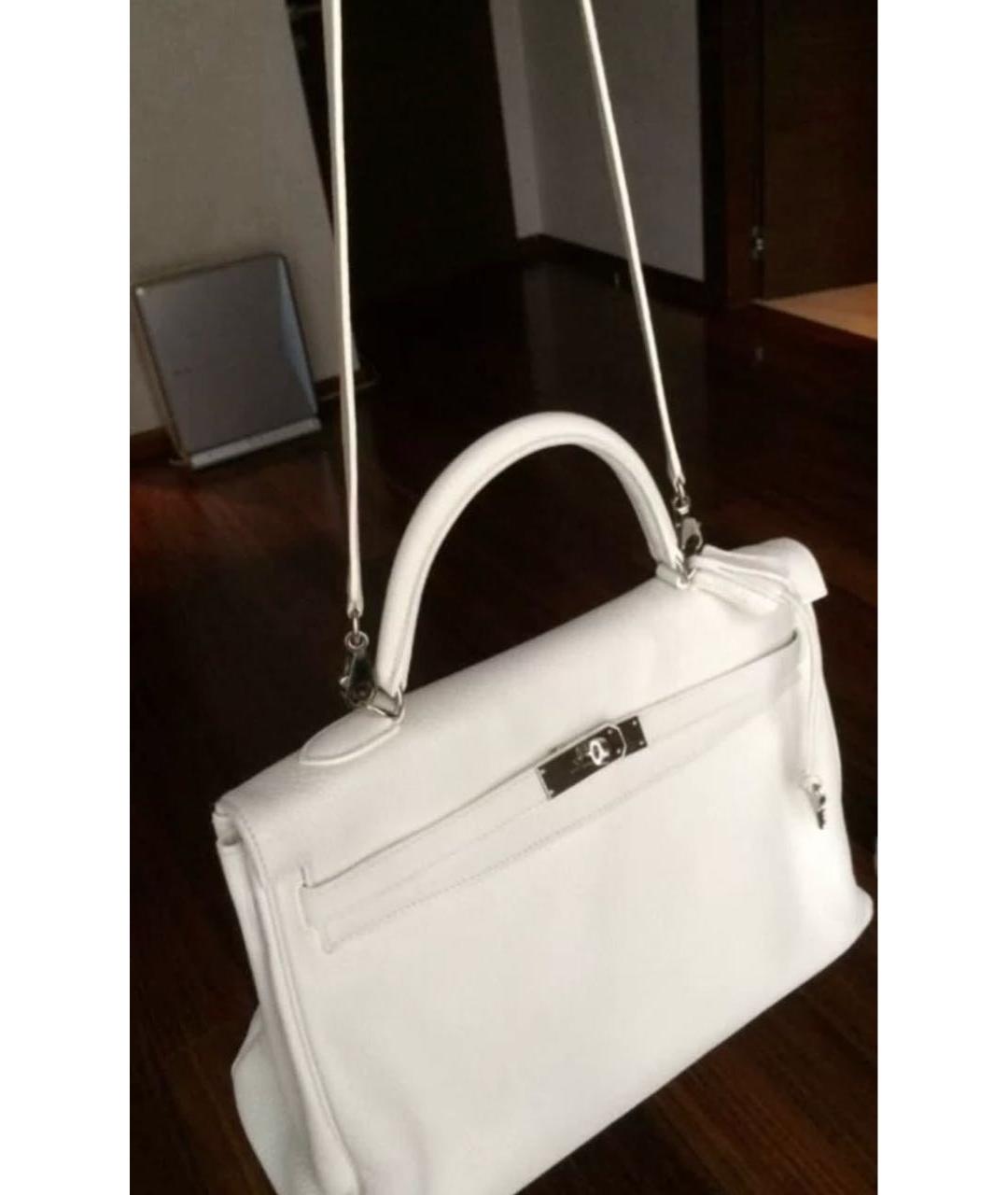 HERMES PRE-OWNED Белая кожаная сумка с короткими ручками, фото 2