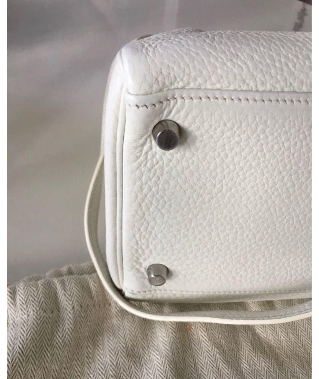 HERMES PRE-OWNED Белая кожаная сумка с короткими ручками, фото 5