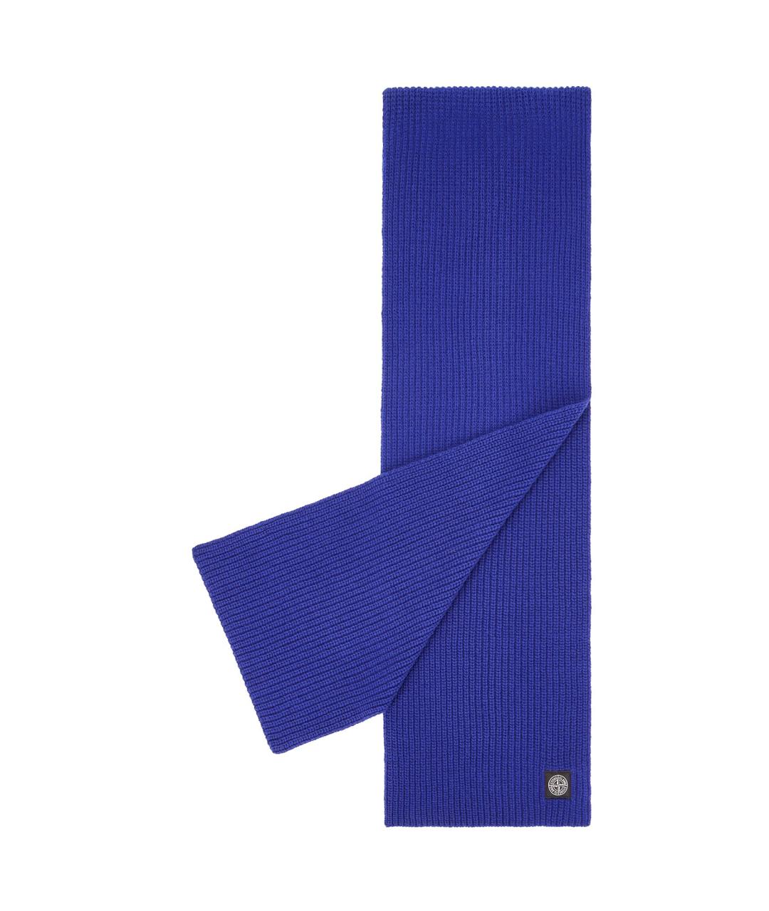 STONE ISLAND Синий шерстяной шарф, фото 1