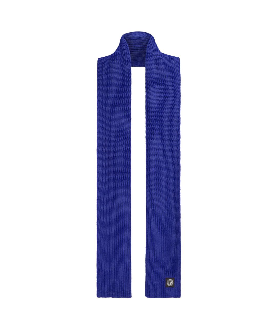 STONE ISLAND Синий шерстяной шарф, фото 2