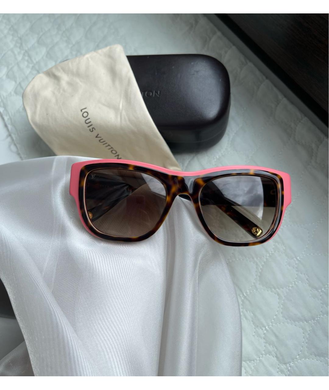 LOUIS VUITTON PRE-OWNED Коричневые пластиковые солнцезащитные очки, фото 9
