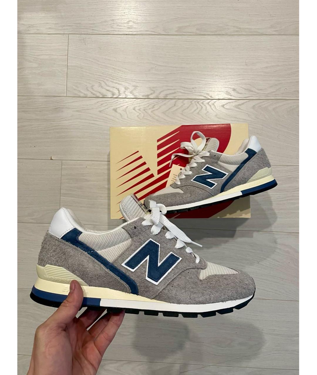 NEW BALANCE Серые замшевые низкие кроссовки / кеды, фото 4