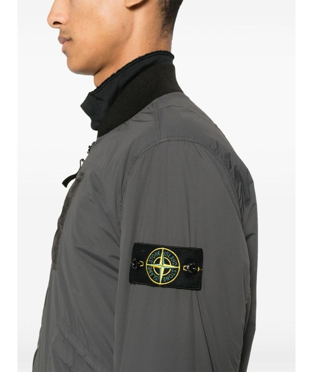 STONE ISLAND Серая полиамидовая куртка, фото 3