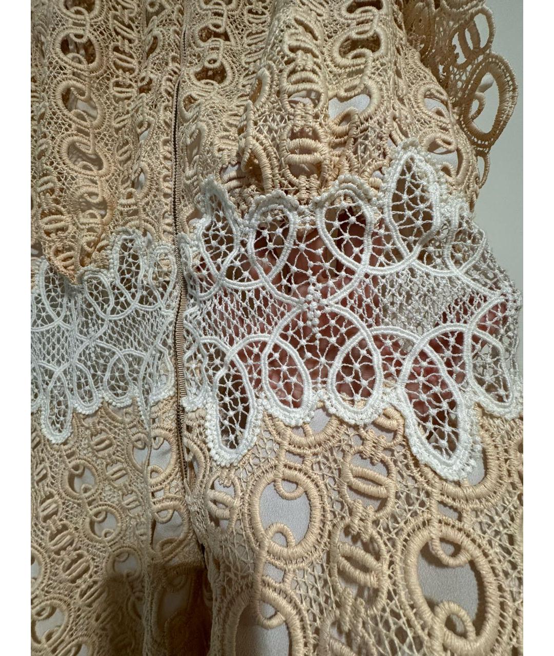 SANDRO Бежевое кружевное коктейльное платье, фото 7