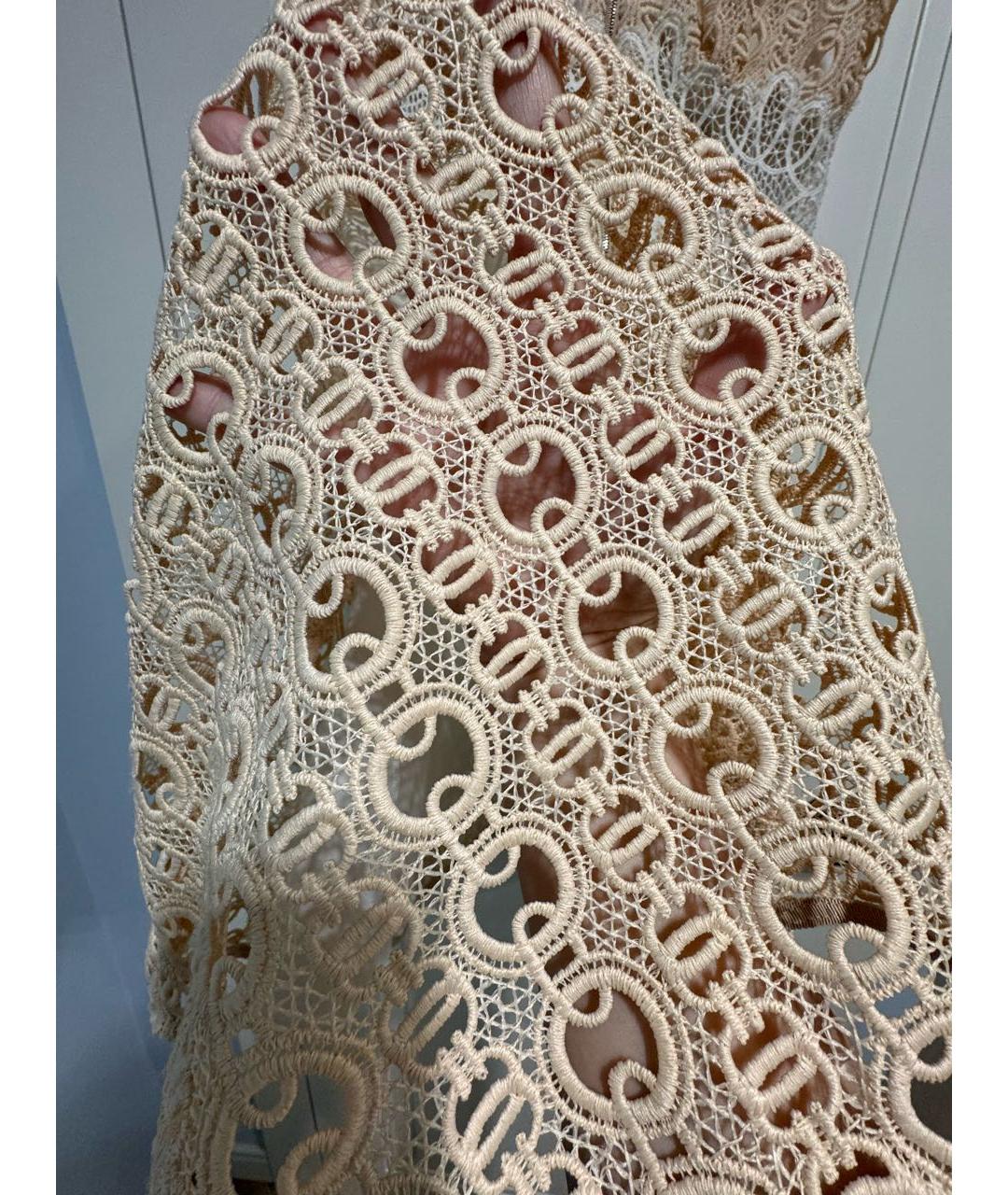 SANDRO Бежевое кружевное коктейльное платье, фото 8