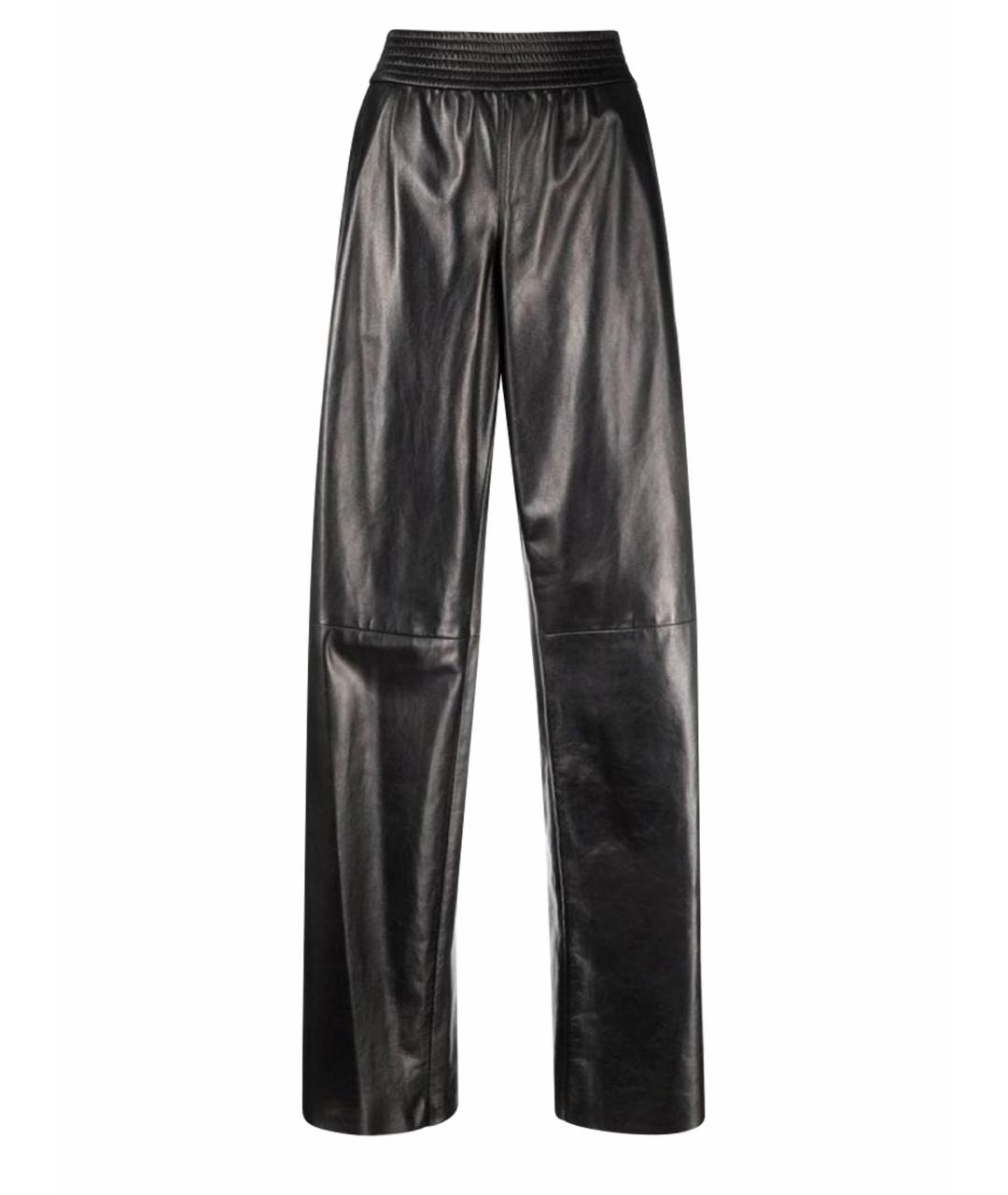 DROME Черные кожаные брюки широкие, фото 1