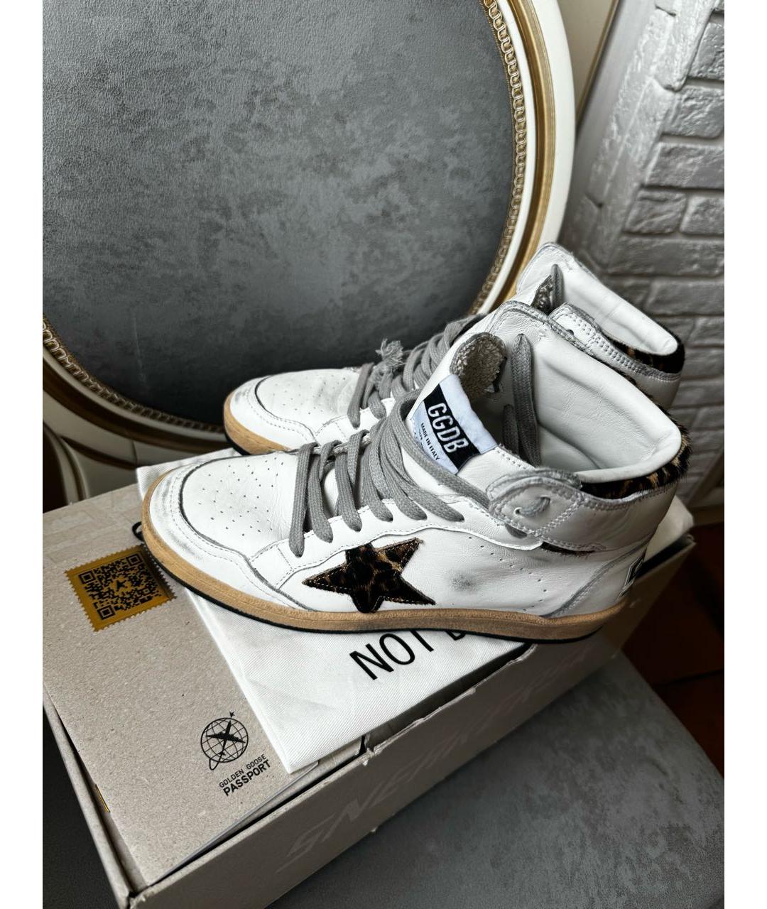 GOLDEN GOOSE DELUXE BRAND Белые кожаные кроссовки, фото 2