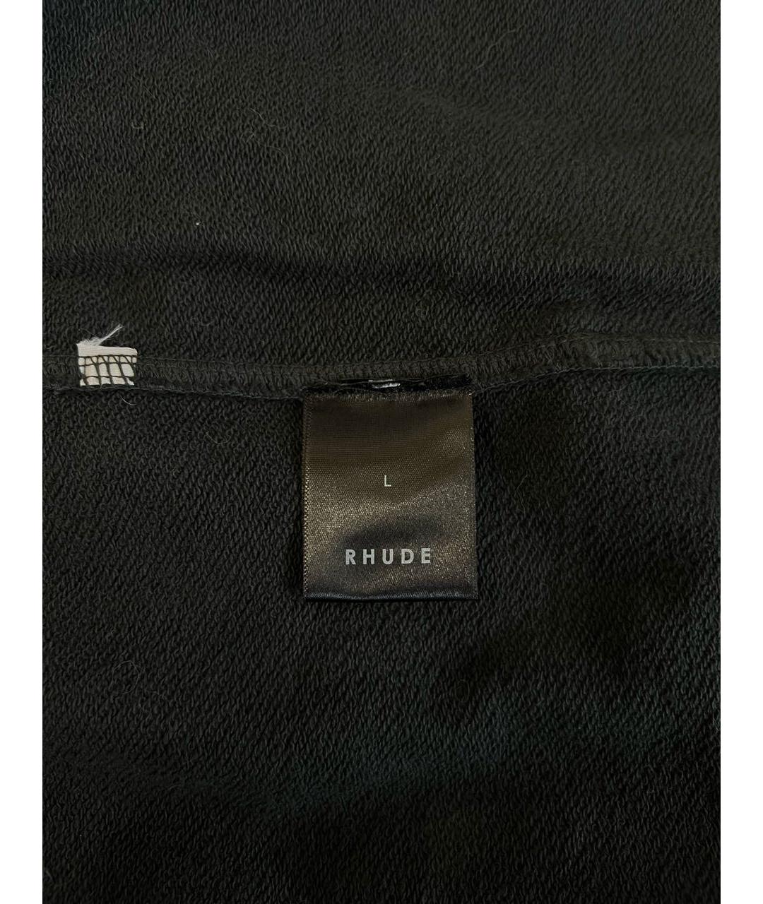RHUDE Черные хлопковые спортивные брюки и шорты, фото 8