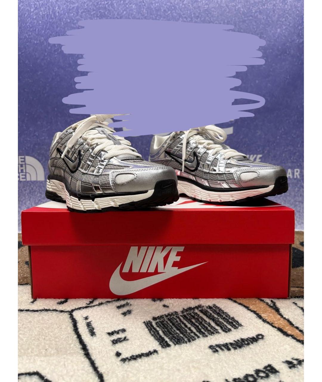 NIKE Серые синтетические низкие кроссовки / кеды, фото 2