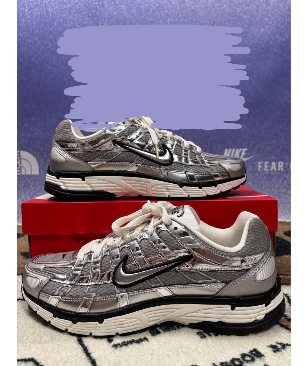 NIKE Серые синтетические низкие кроссовки / кеды, фото 5