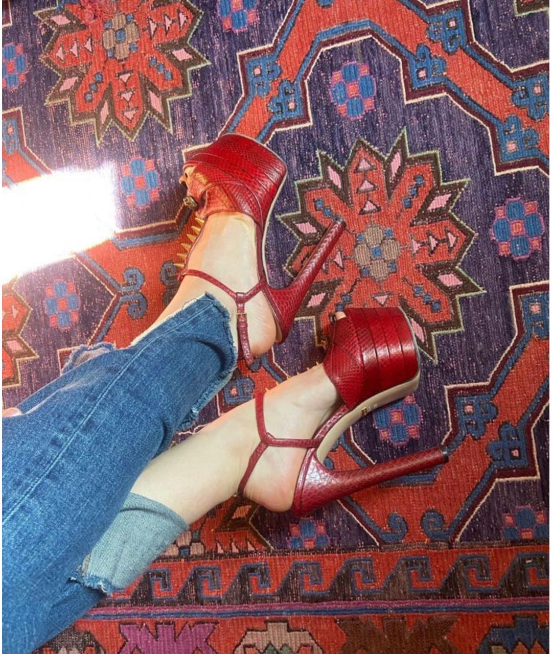 GUCCI Красные туфли из экзотической кожи, фото 4
