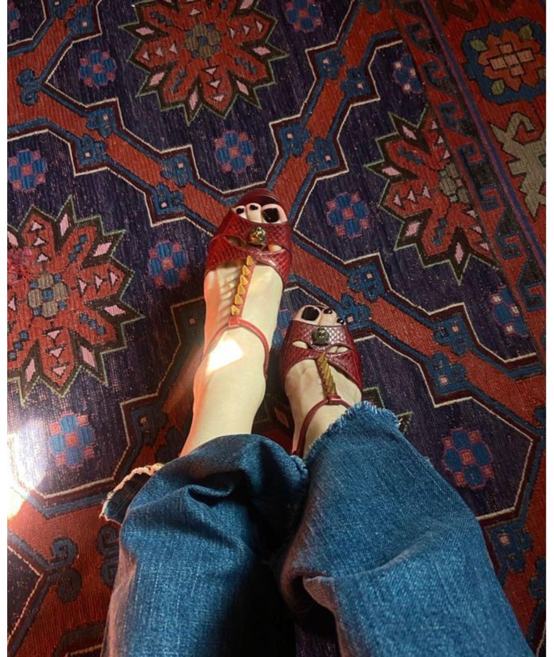 GUCCI Красные туфли из экзотической кожи, фото 3