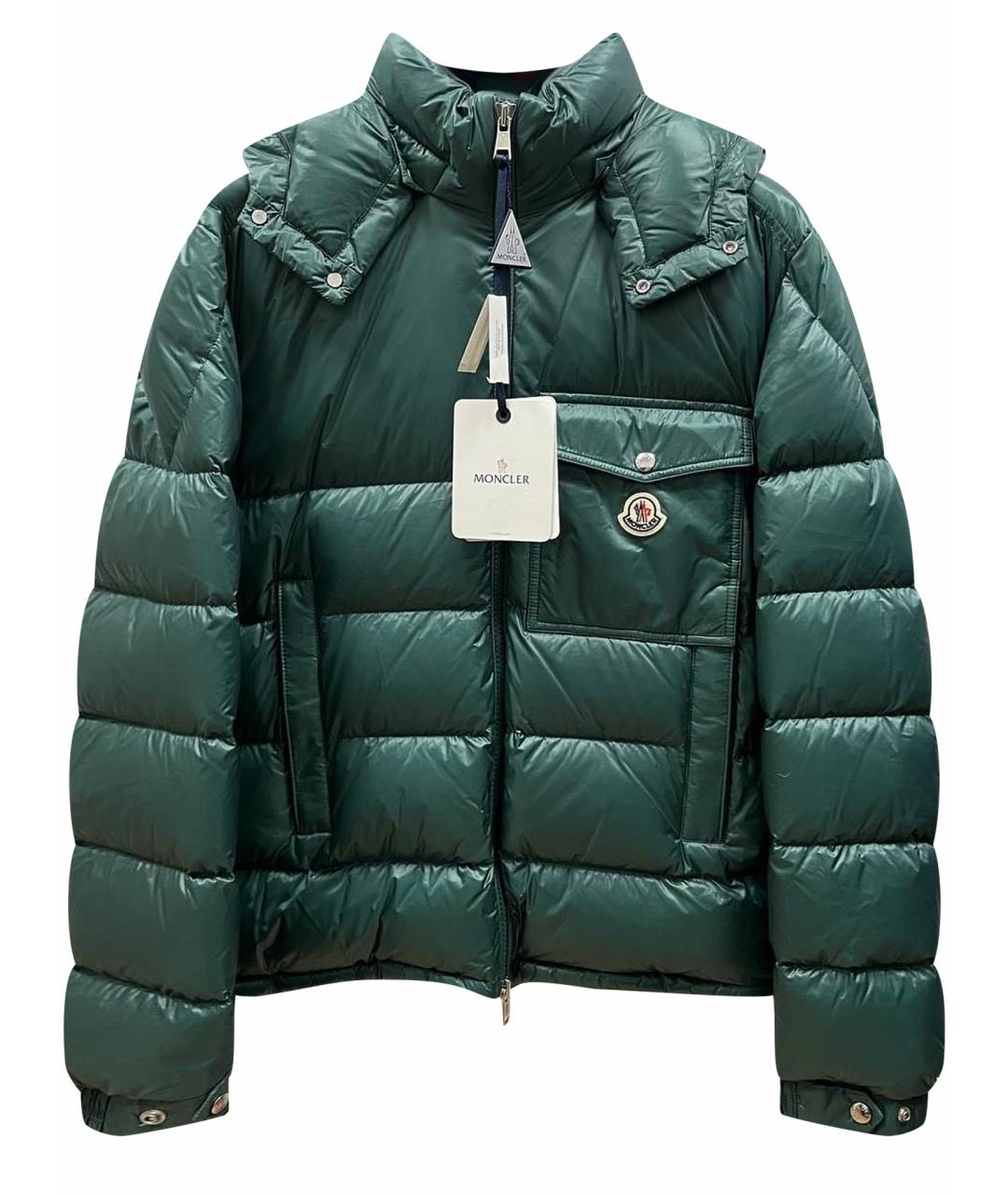 MONCLER Зеленая полиэстеровая куртка, фото 1